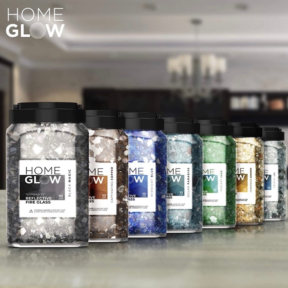 New! HOMEGLOW Reflective Tempered Fire Glass, 1/2” in Jade - Pickup Only! - Picture 4 of 9